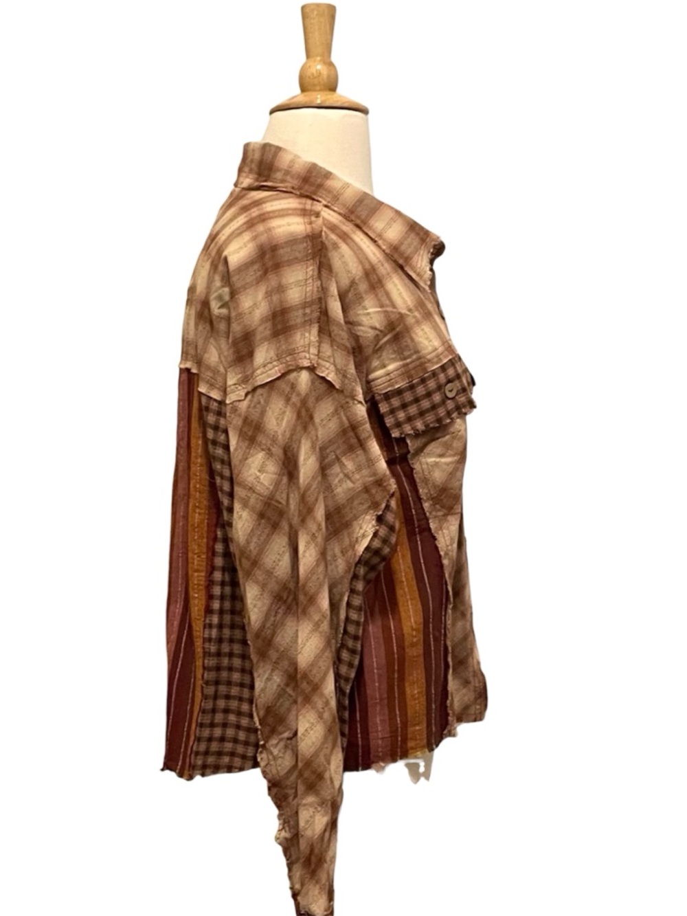 Oli &Hali Patchwork Button-Down Shirt Jacket  L - Picture 5 of 16